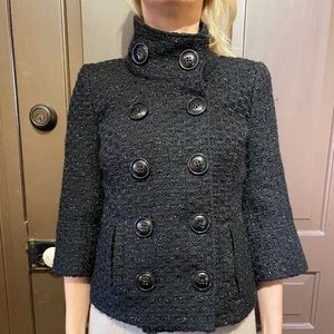 NWOT Guess Black blazer-peacoat, Sz XS